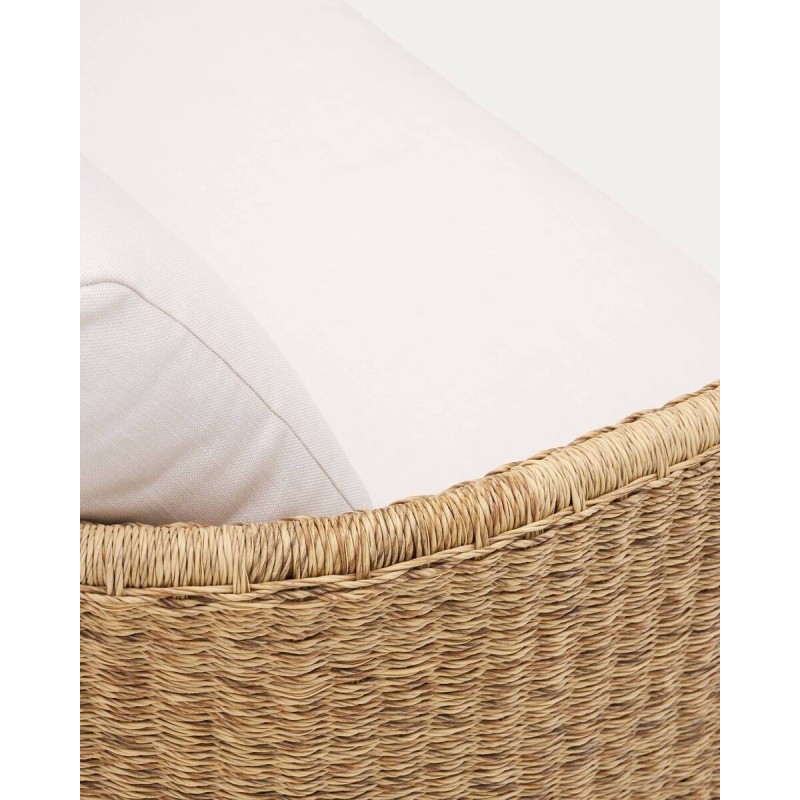 Sofá xoriguer de 3 plazas de ratán sintético y madera de eucalipto 223x78x74cm