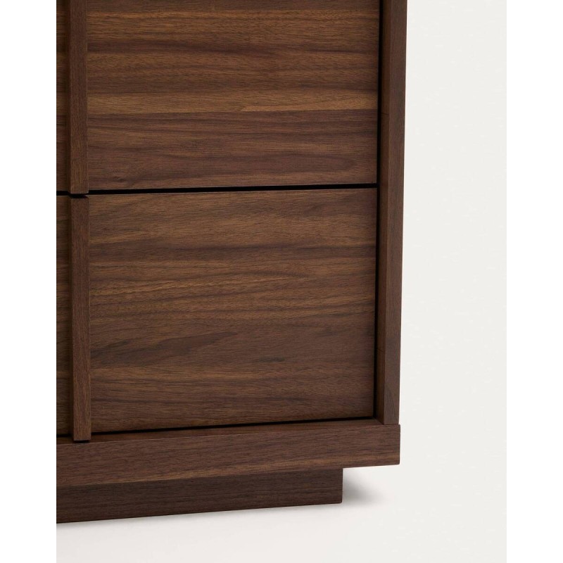 CÓMODA ONIX CON 3 CAJONES DE CHAPA DE NOGAL ACABADO OSCURO 100x50x78cm