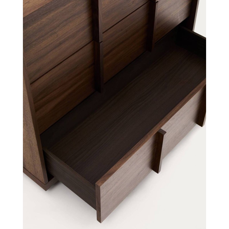 CÓMODA ONIX CON 3 CAJONES DE CHAPA DE NOGAL ACABADO OSCURO 100x50x78cm