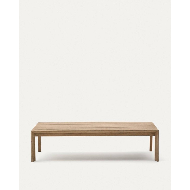 Mesa de centro ambra de madera maciza con acabado claro 140x83x36 cm