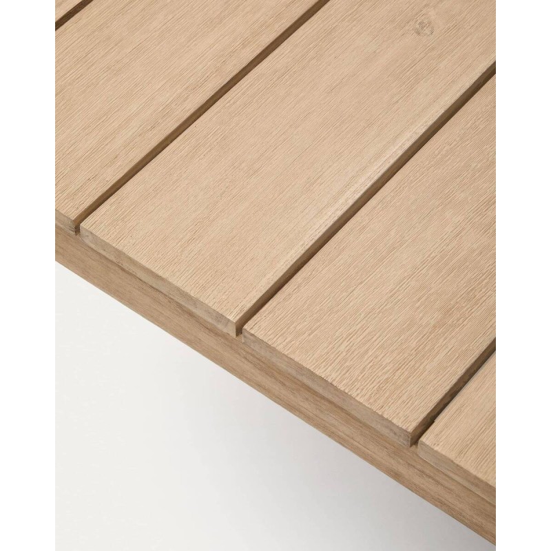 Mesa de centro ambra de madera maciza con acabado claro 140x83x36 cm
