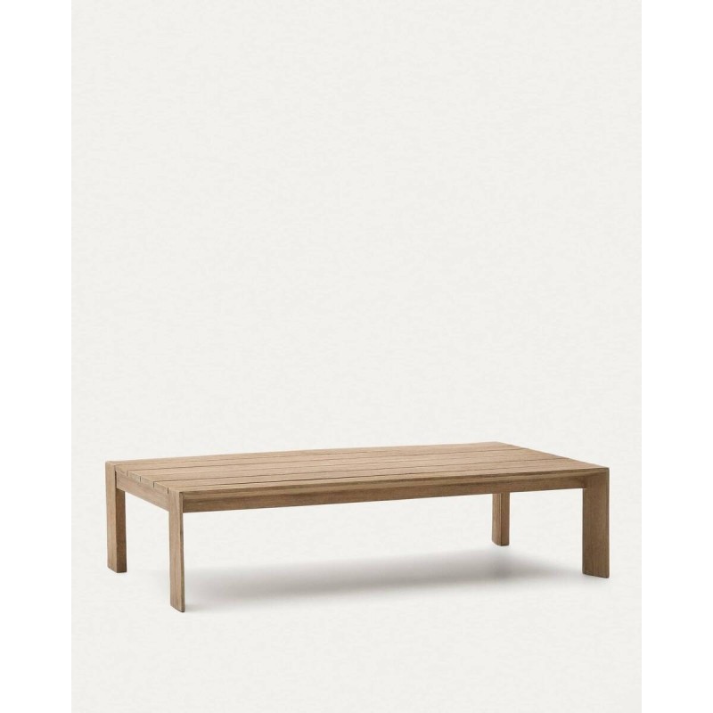 Mesa de centro ambra de madera maciza con acabado claro 140x83x36 cm