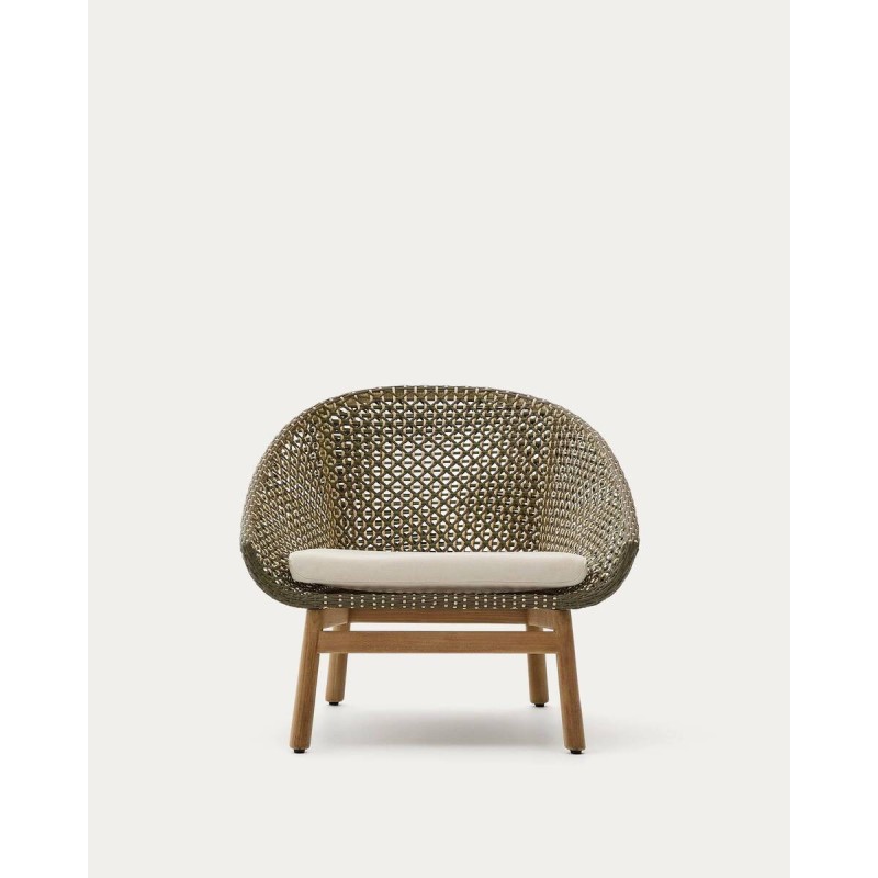 BUTACA OLBIA DE RATÁN SINTÉTICO Y MADERA DE TECA PARA EXTERIOR