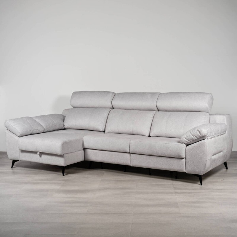 Sofá Tajo 295 cm con Chaise Longue izquierdo y Cabezales Reclinables