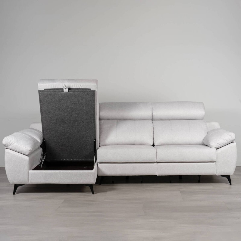 Sofá Tajo 295 cm con Chaise Longue izquierdo y Cabezales Reclinables