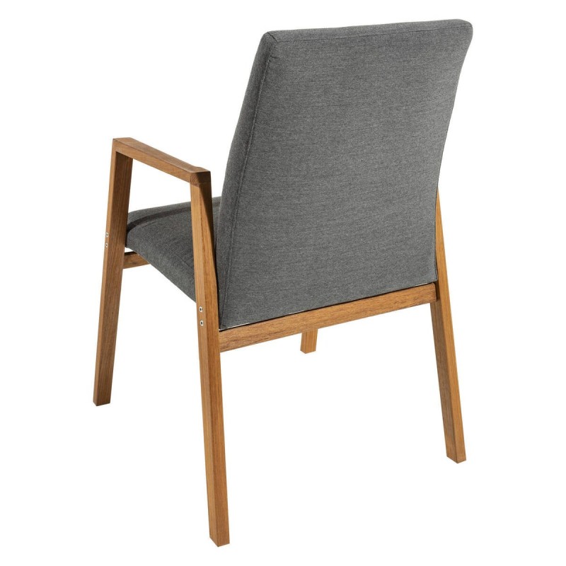 Silla madera de teca tejido gris oscuro acolchado 54.5x64x90cm