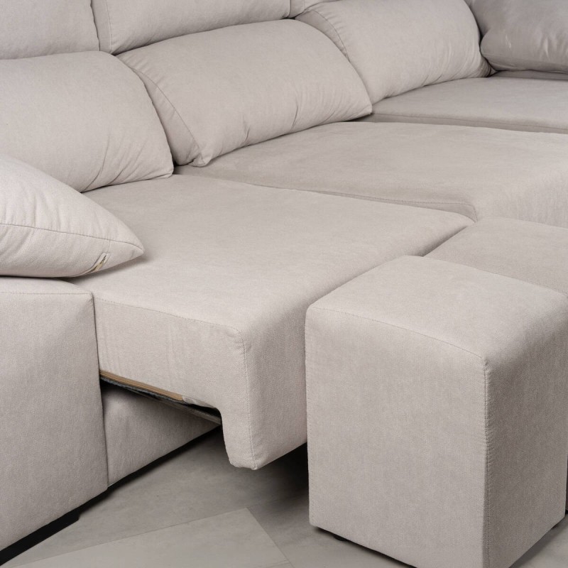 Sofá Nilo Chaise Longue derecho con Deslizantes con Pufs 285cm