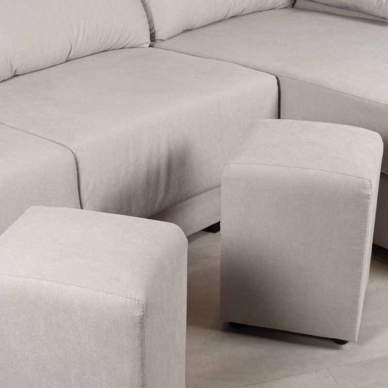 Sofá Nilo Chaise Longue derecho con Deslizantes con Pufs 285cm