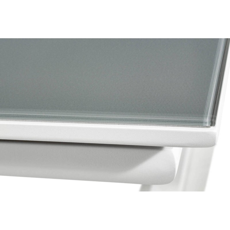 Mesa de comedor exterior aluminio y cristal gris/ extensible 180/240x100x76cm