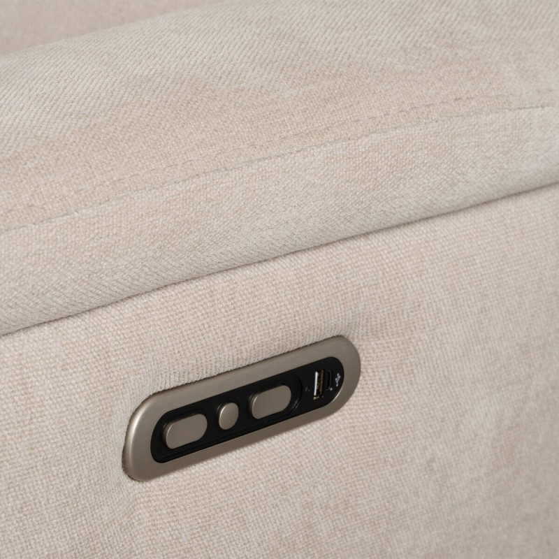 Sofá Estela relax motorizado con cabezal reclinable y USB 205cm
