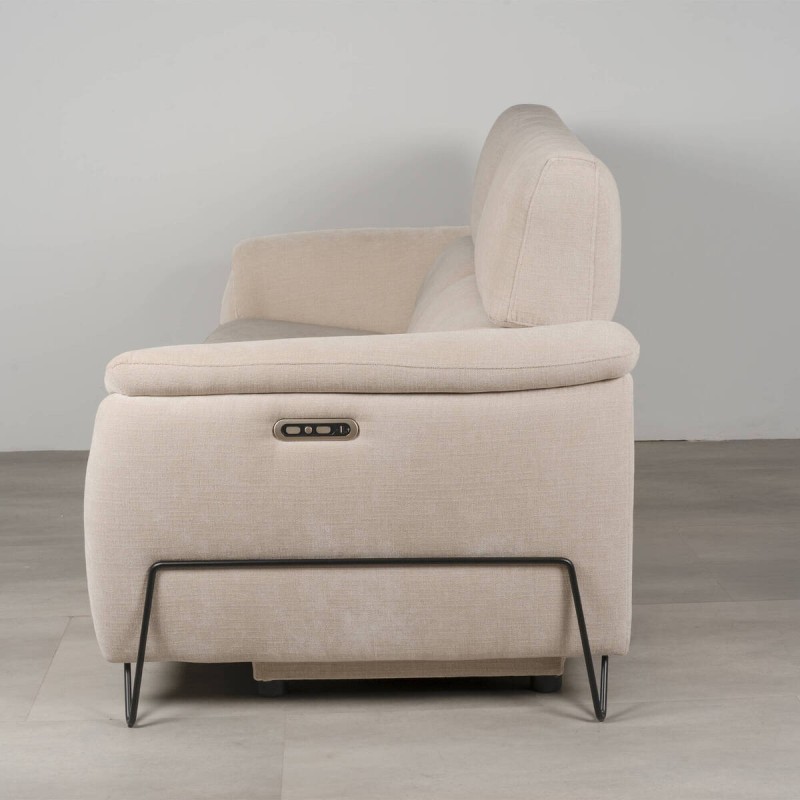 Sofá Estela relax motorizado con cabezal reclinable y USB 205cm