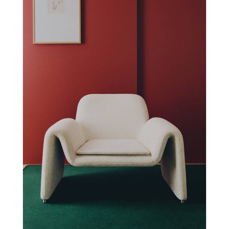 Butaca Melvia de chenilla beige