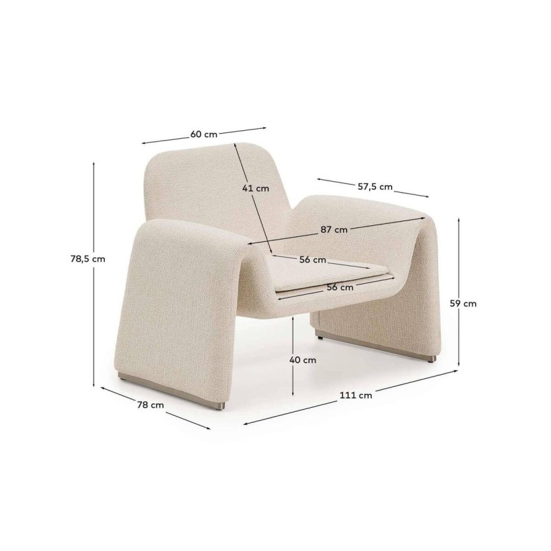 Butaca Melvia de chenilla beige