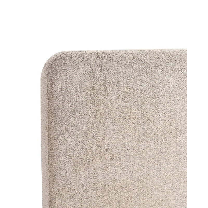 Cama Elna en tejido bouclé beige con patas de madera para colchón 180x200cm