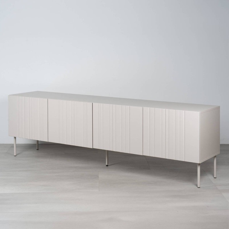 Mueble TV Vera 201 cm en marfil mate texturizado