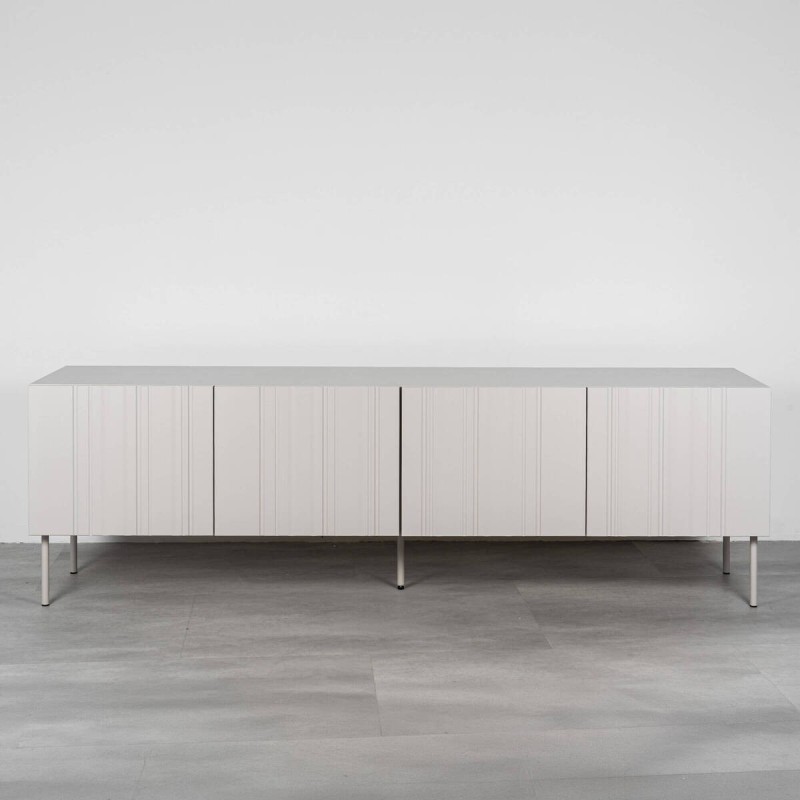 Mueble TV Vera 201 cm en marfil mate texturizado