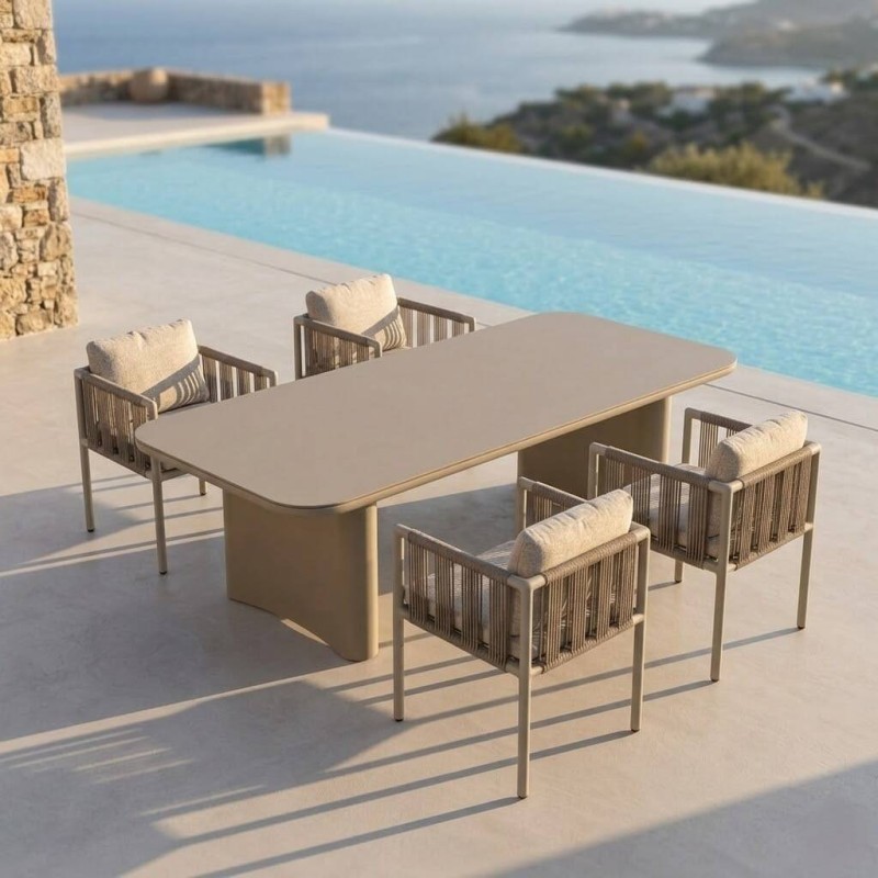 Mesa de centro Cordelia de aluminio gris 130x70x38cm