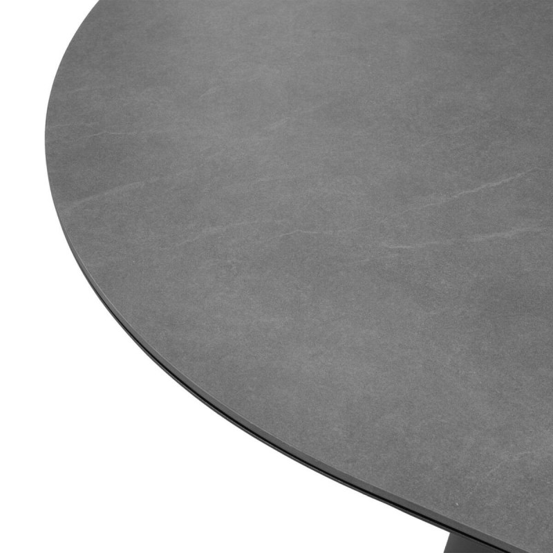 Mesa de comedor de tapa de cristal y base cónica doble 238x110x74cm