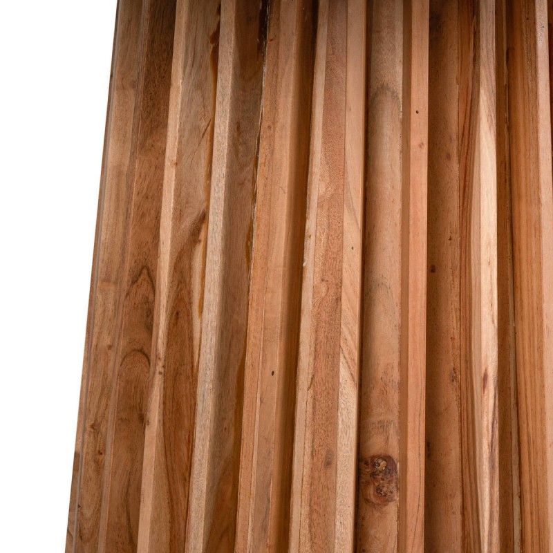 Mesa de comedor redonda de acacia y tapa de mármol negro 120x76cm