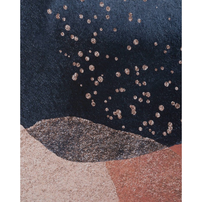 CUADRO ABSTRACTO ONDAS Y AZULES CON MARCO NEGRO 85x111cm