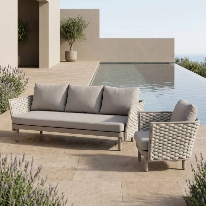 Sofá de exterior leon 3 plazas 220x85x69cm