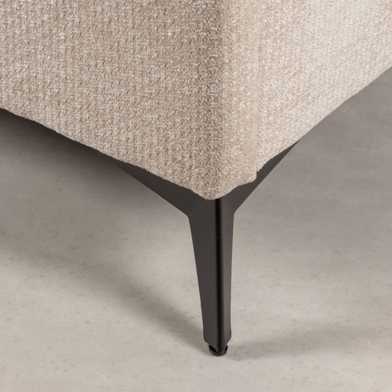 Cama con Canapé Brisa Tapizada en Chenilla Gris Claro para Colchón 150x200 cm