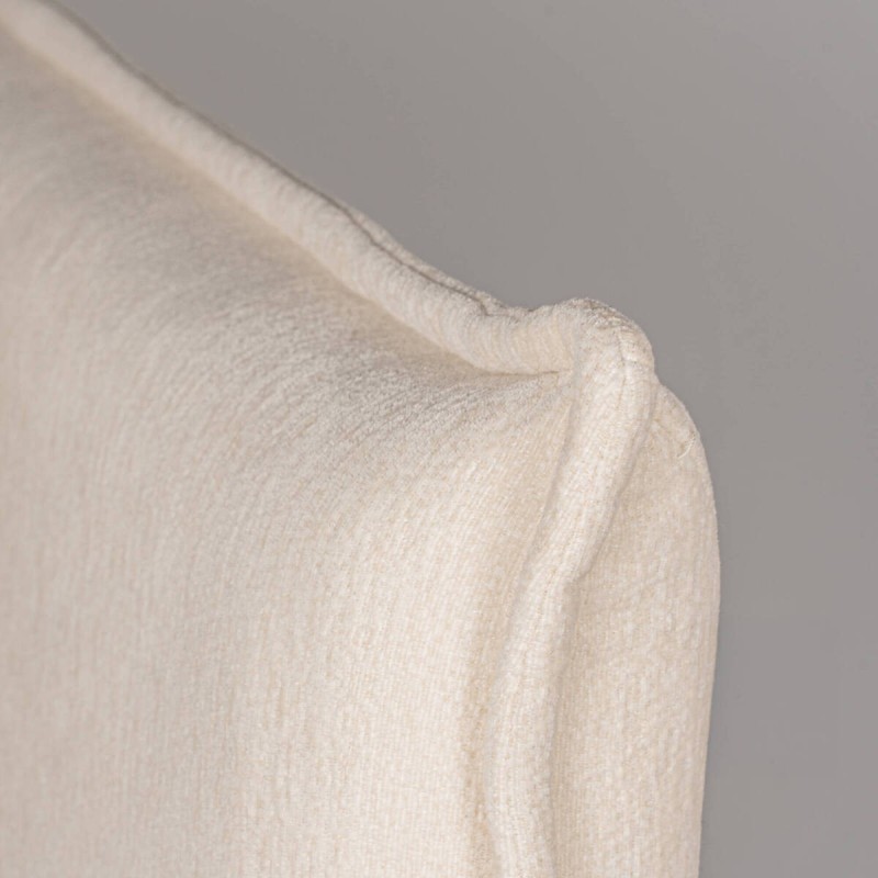 Cama con canapé Varen Tapizada en Chenilla Beige para colchón 180x200 cm