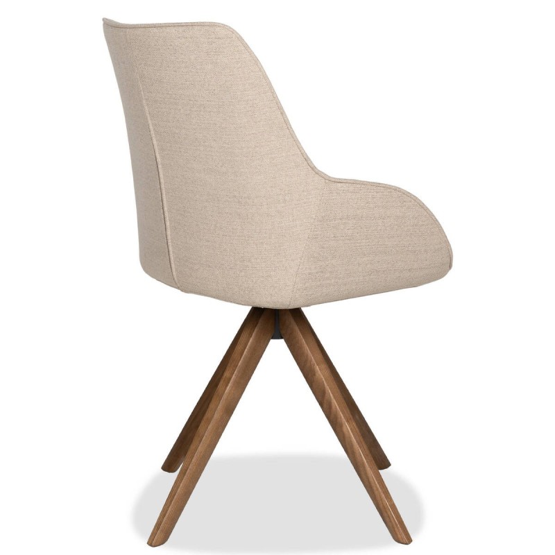 Silla giratoria swirl con patas cruzadas de fresno acabado nogal 61x56x87cm