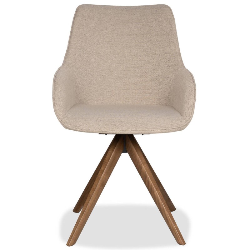 Silla giratoria swirl con patas cruzadas de fresno acabado nogal 61x56x87cm