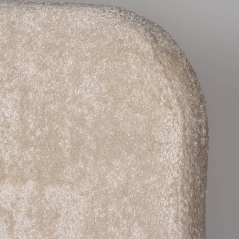 Cama Elna en tejido bouclé beige con patas de madera para colchón 180x200cm