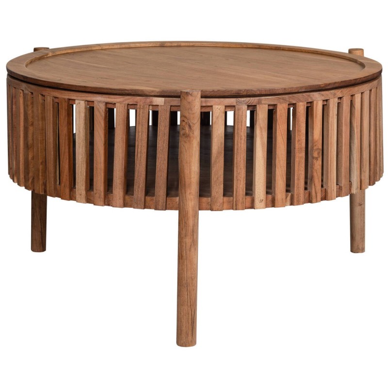 Mesa de centro de acacia con tapa separable 90x90x50cm