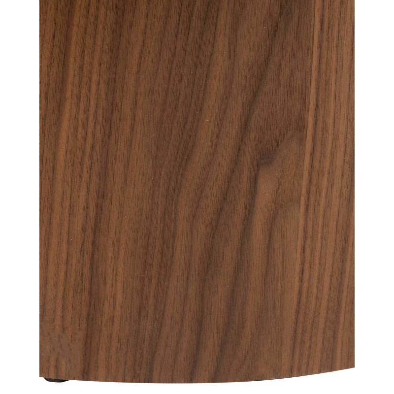 MESA DE CENTRO AUREA REDONDA CON TAPA DE CRISTAL TEXTURIZADO Y BASE DE NOGAL