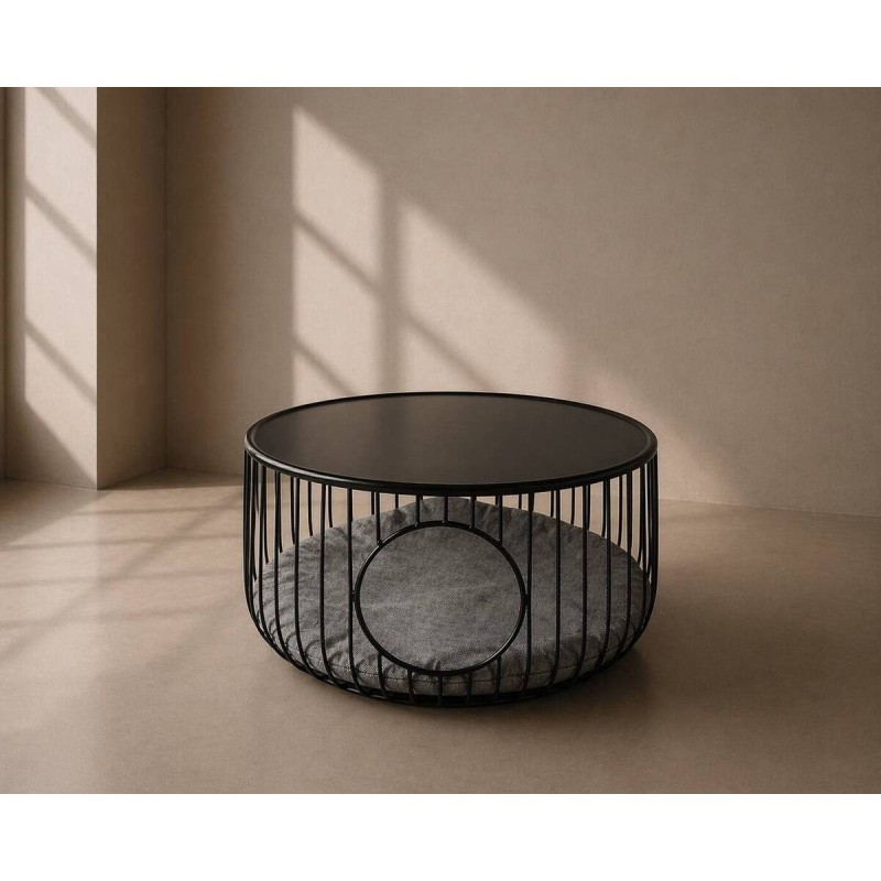 Mesa de centro con almacenaje negro 60.5x38cm