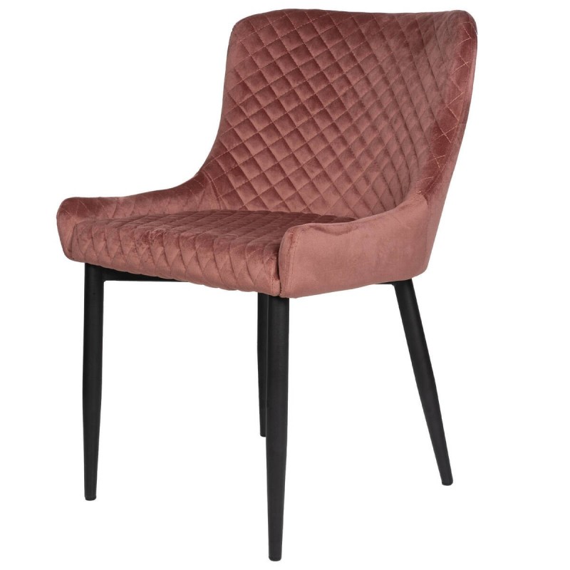 Silla comedor aura terciopelo rosa - patas metálicas negras 52x60x82cm