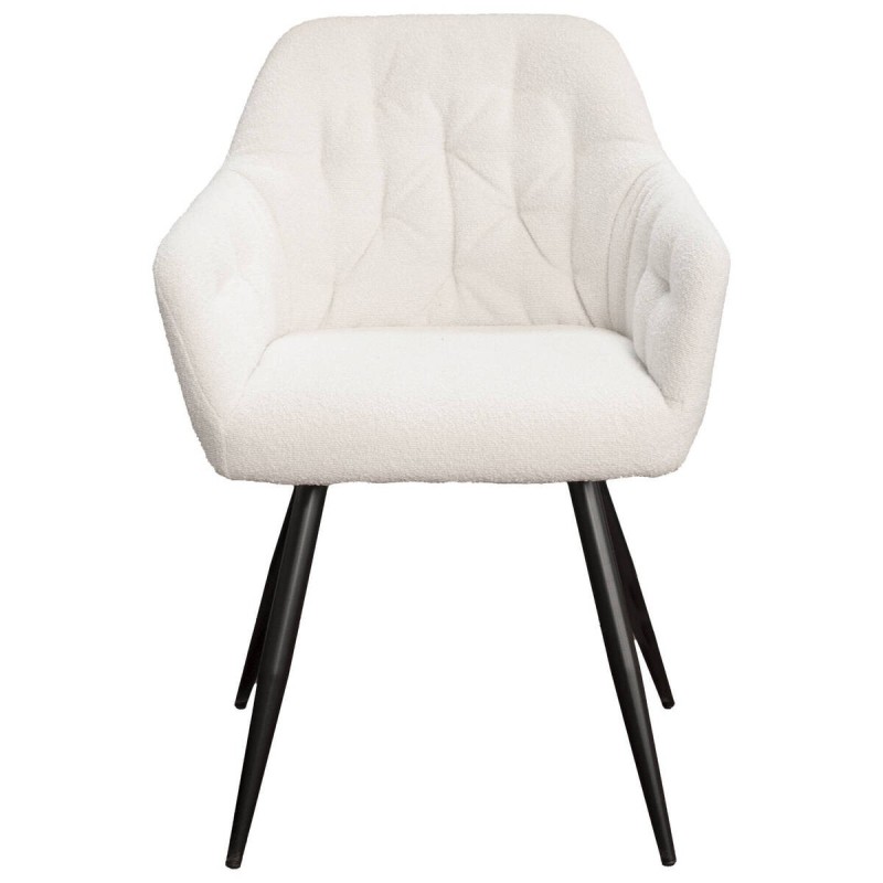 Silla de comedor de borreguito y patas de hierro negro 55x62x82cm