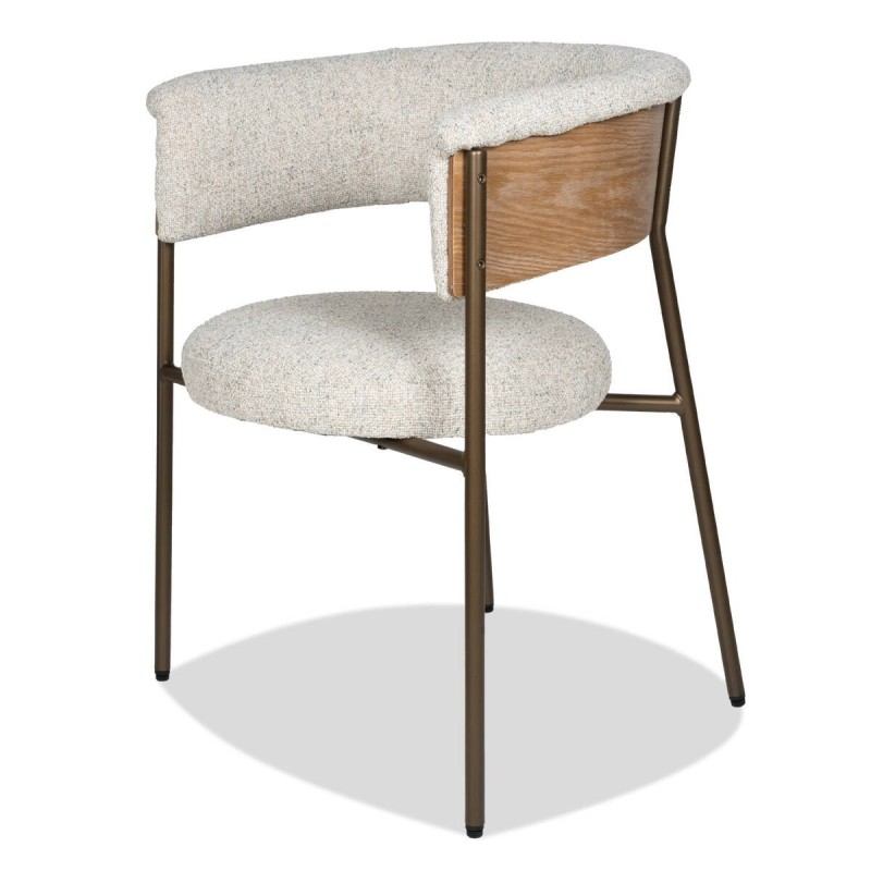 Silla de comedor tapizada Delaun con respaldo envolvente y patas metálicas 62x56x70cm