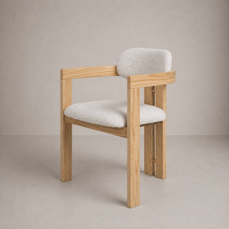 Silla curva Tove de madera contrachapada roble 55x50x74cm