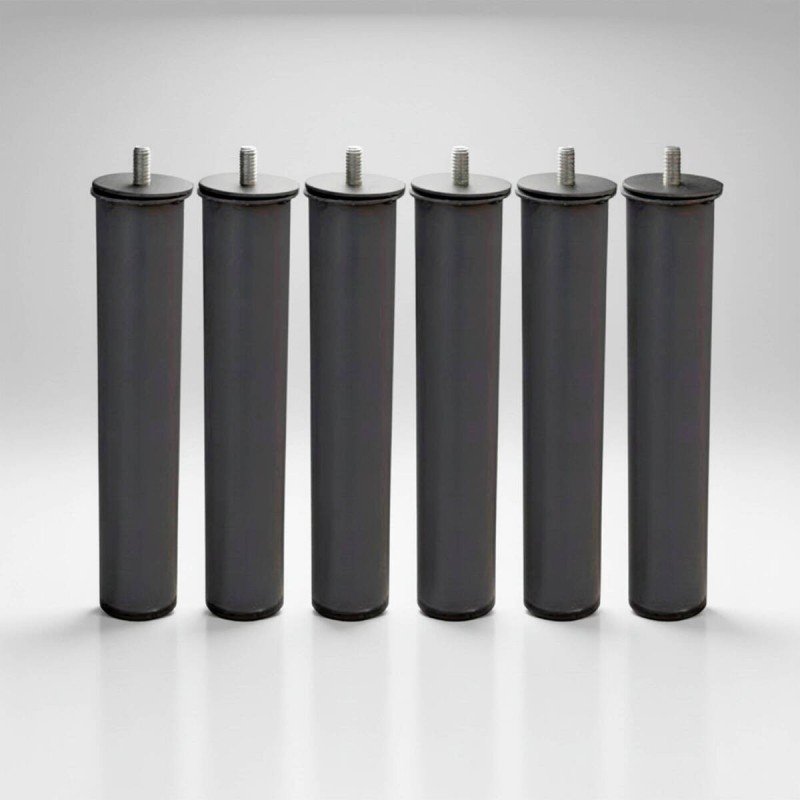 Juego de 6 patas de metal 27 cm para base tapizada