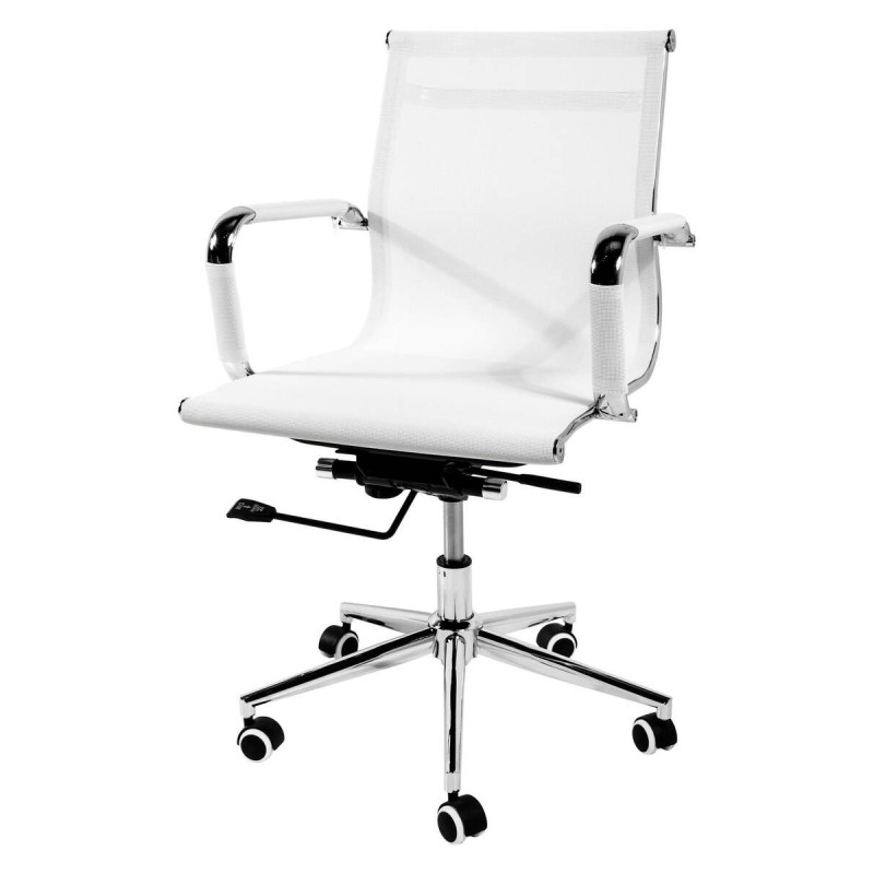 SILLA OFICINA RESPALDO BAJO MALLA BLANCA (55x61x96cm)