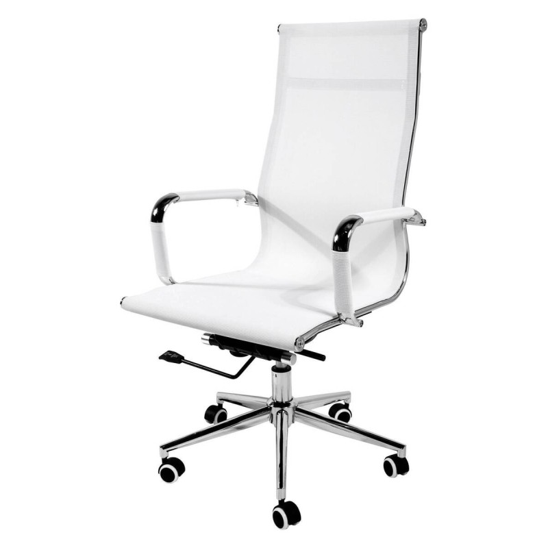 SILLA OFICINA RESPALDO ALTO MALLA BLANCA HORUS (55x60x115cm)