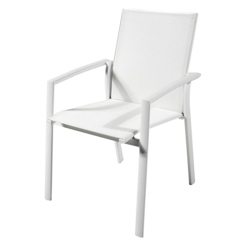 SILLA DE EXTERIOR ALUMINIO BLANCO (58,5x60x90cm)
