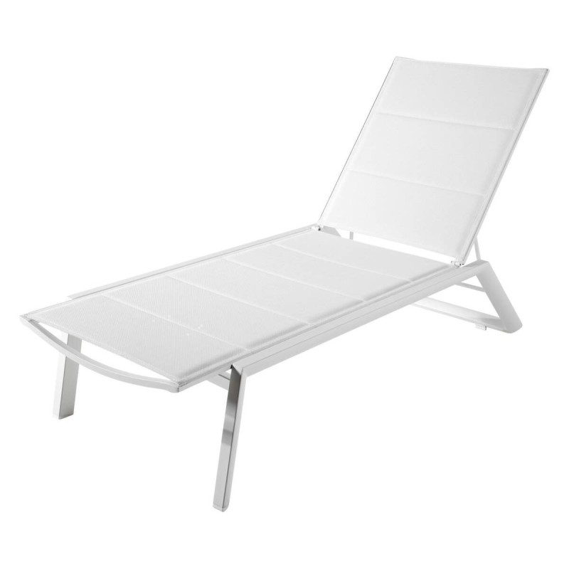 Tumbona blanco mate con ruedas 193x60x34cm