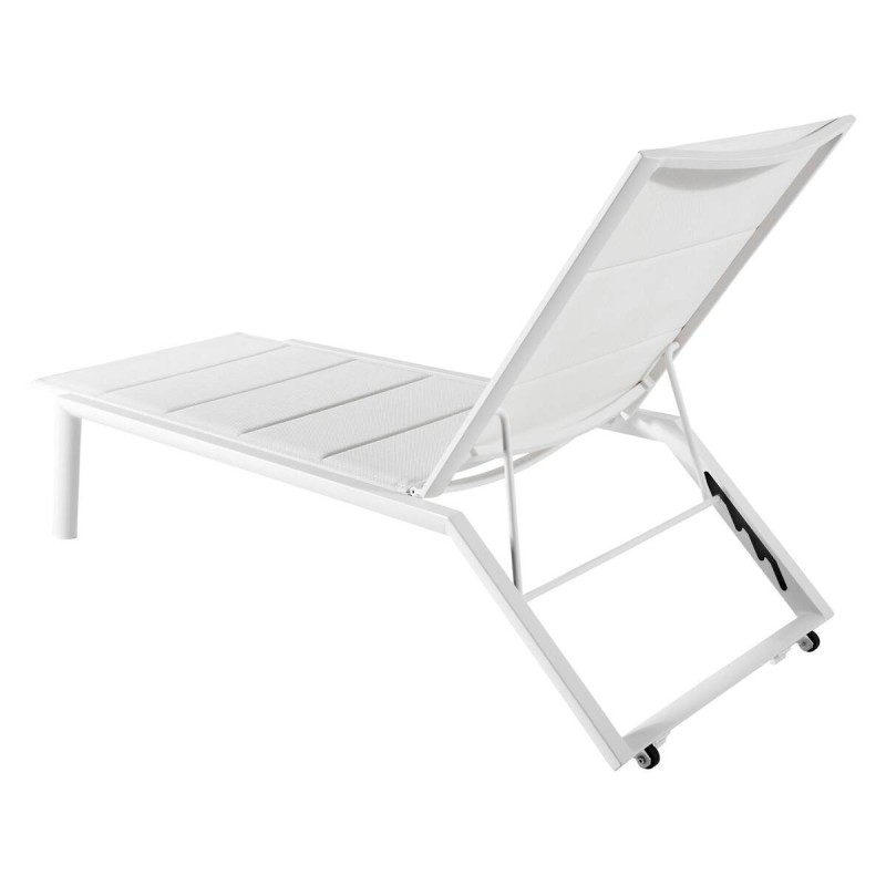 Tumbona blanco mate con ruedas 193x60x34cm