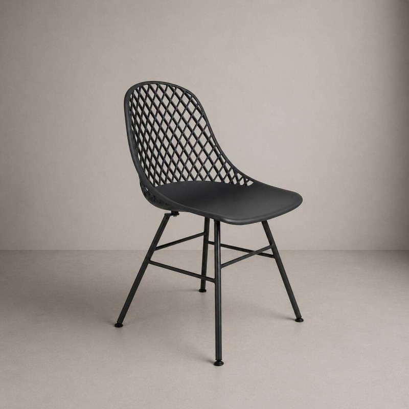 SILLA POLIETILENO CON PATAS DE METAL GRIS (46x52x85cm)