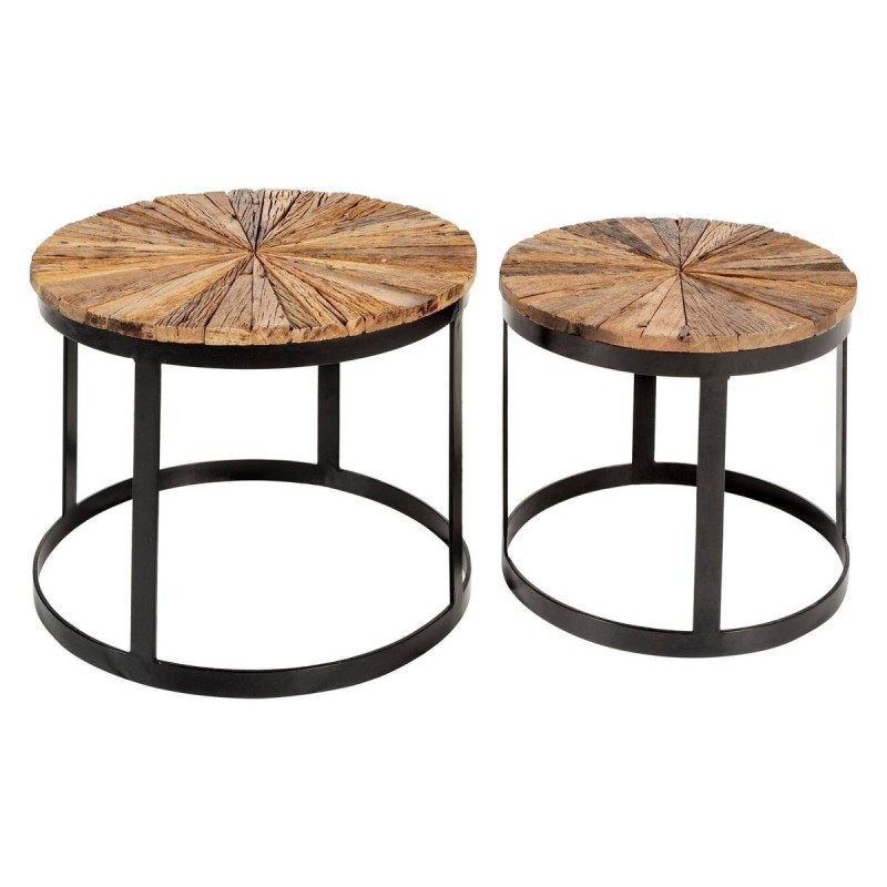 Set de dos mesas nido impala madera reciclada 55x55x45cm 45x45x40cm