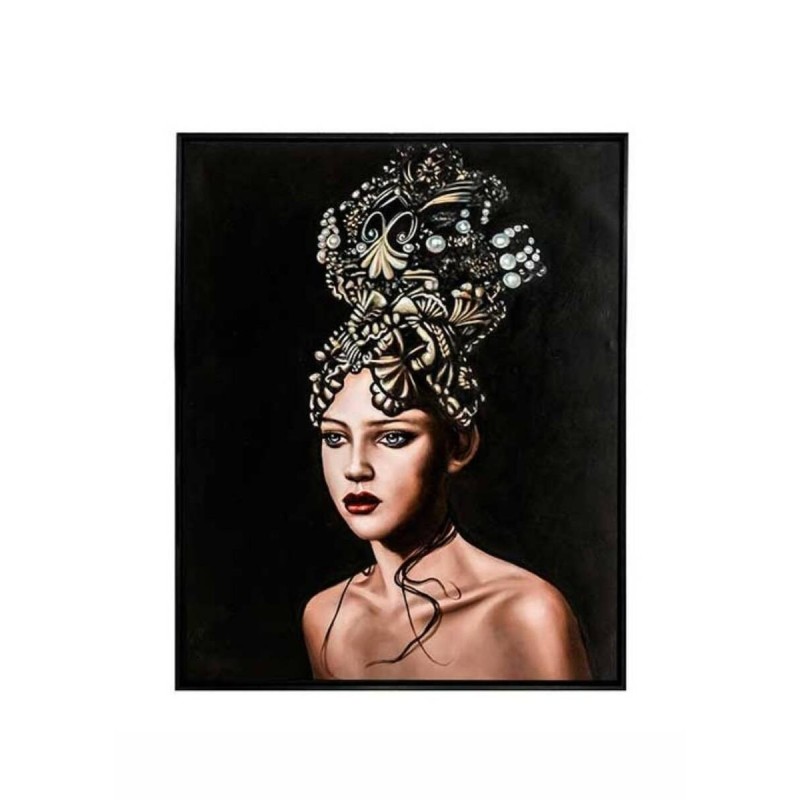 CUADRO MUJER CON TOCADO DE PERLAS  (92,5 x 62,5cm)