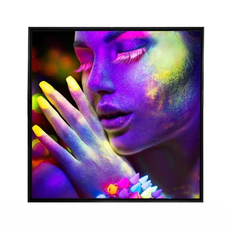 Cuadro mujer neón 82,5 x 82,5cm