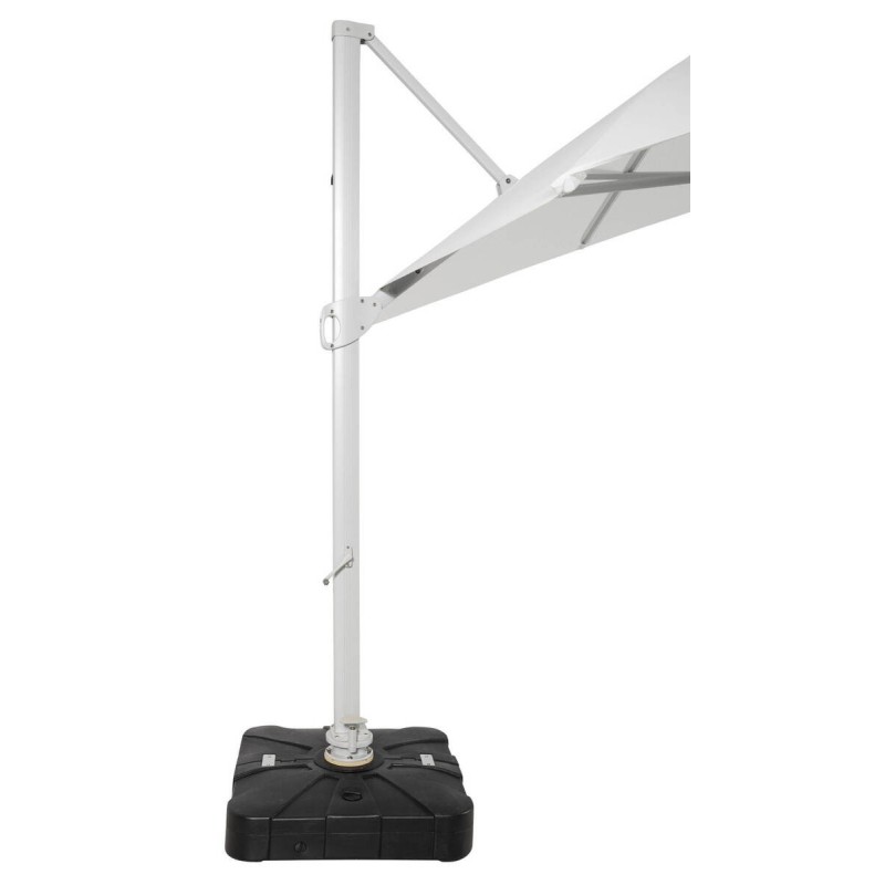 PARASOL PETRUS 330X330CM PLATA TEJIDO BLANCO ROTO