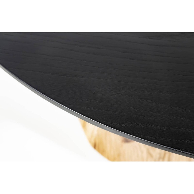 Mesa de centro redonda madera de pino reciclado 90x32cm