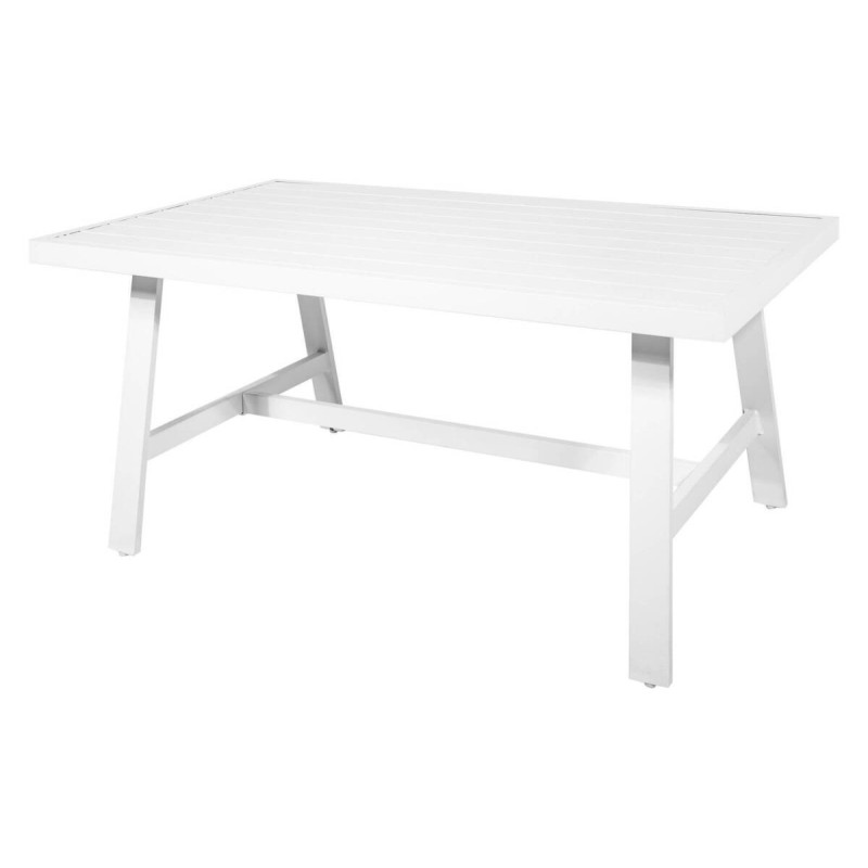 Mesa comedor para exterior aluminio blanco wind 150x87x68cm